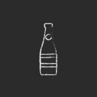 Glass bottle icon drawn in chalk N3