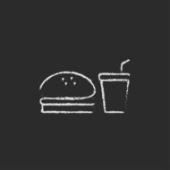 Fast food meal icon drawn in chalk N2