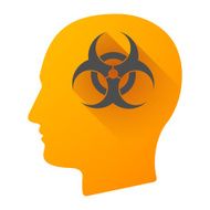 Male head icon with a biohazard sign N2