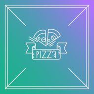 Vector pizza design element Linear style Outline emblem or bad N2