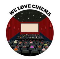 Cinema The interior of the hall people watching