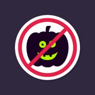 No Ban or Stop signs Halloween pumpkins icon