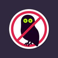 No Ban or Stop signs Halloween owl icon