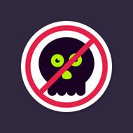 No Ban or Stop signs halloween skull icon