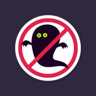 No Ban or Stop signs Halloween Ghost icon