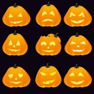 Set of halloween pumpkins N3