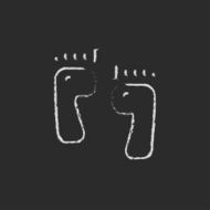 Footprints icon drawn in chalk