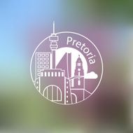 Linear round icon of Pretoria South Africa N2