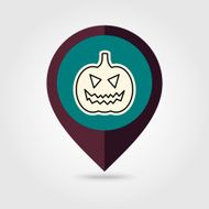 Halloween pumpkins mapping pin icon N2