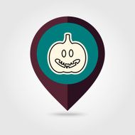 Halloween pumpkins mapping pin icon N3