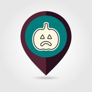 Halloween pumpkins mapping pin icon N4