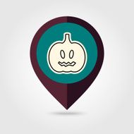 Halloween pumpkins mapping pin icon N9