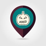 Halloween pumpkins mapping pin icon N12