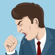 Coughing man vector illustration