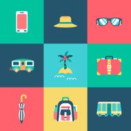 Travel Flat Icons Set N3