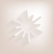 Flat Sun Icon with shadow N2