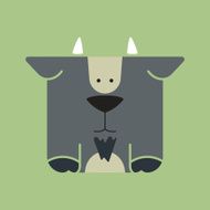 Flat square icon of a cute goat