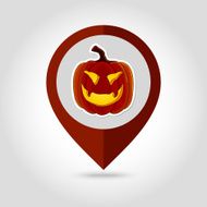 Halloween pumpkins mapping pin icon N32