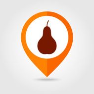 Pear mapping pin icon Harvest Thanksgiving vector