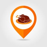 Roasted Turkey Thanksgiving mapping pin icon