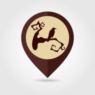 Raven on a branch halloween mapping pin icon