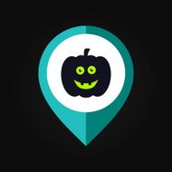 Halloween pumpkins mapping pin icon N38