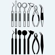 Set of medical equipment tools for teeth dental care N2