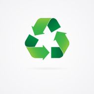 Recycling icon on white background