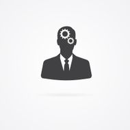 Icone of man with gears in head