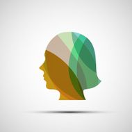 Silhouette of a girl from the leaves N2