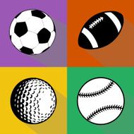 Black and white sport balls vector set