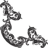 Vintage acanthus corner art element N2
