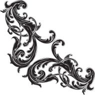 Vintage corner art element N2