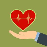 Human hand and red heart N2