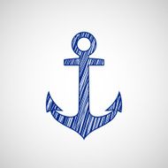 Ship anchor drawn on paper N2