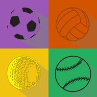 Sport balls vector silhouettes