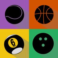Sport balls silhouettes vector set