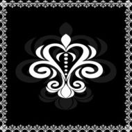 cute card with floral emblem