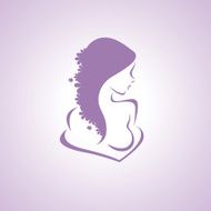 Abstract logo a stylized profile of beautiful woman N2