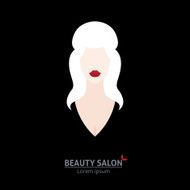 Template logo for beauty salon portrait of a woman N2