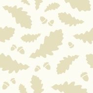Vector background with leaves of oak and acorns seamless pattern N2