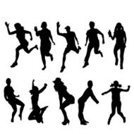 Vector silhouette of a people N146