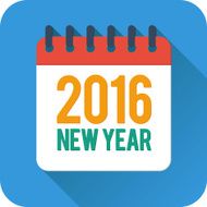 New year vector flat calendar icon