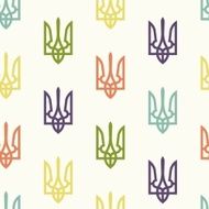 Seamless pattern State Emblem of Ukraine vector illustration N2