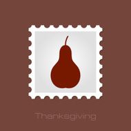Pear stamp Harvest Thanksgiving vector