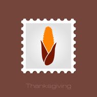 Corn stamp Harvest Thanksgiving vector