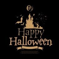 Happy Halloween silhouette design on black background vector illustration