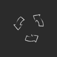Replay button icon drawn in chalk N2