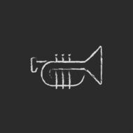 Trumpet icon drawn in chalk N2