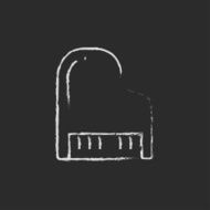 Piano icon drawn in chalk N2